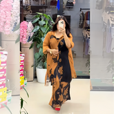 Chiffon Long Two Tone Printed Dress | Swag Edition (FL-PF003)
